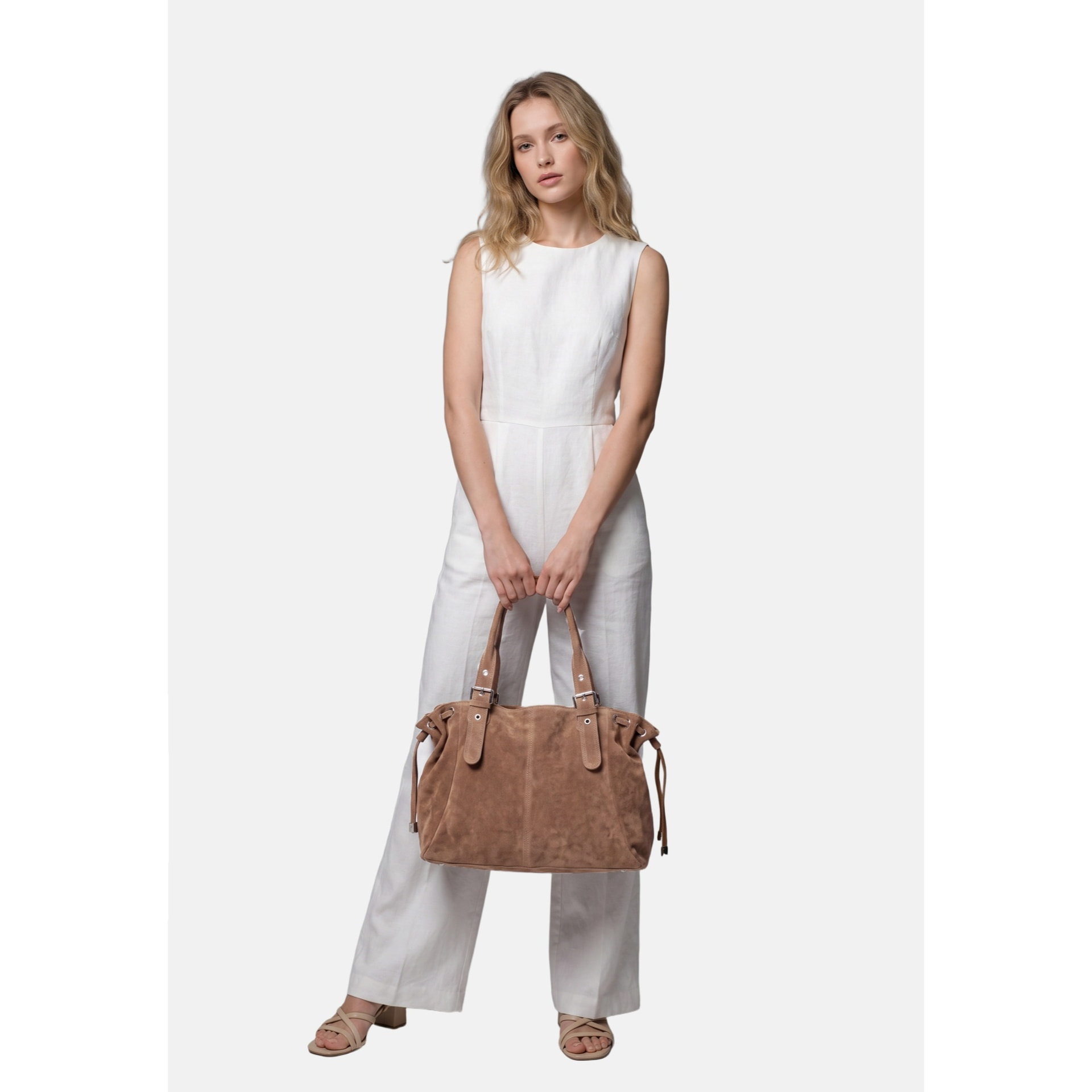 Borsa a mano da donna Made in Italy - Modello Celeste Plus - 100% pelle - 20.0 x 28.5 x 41.0 cm