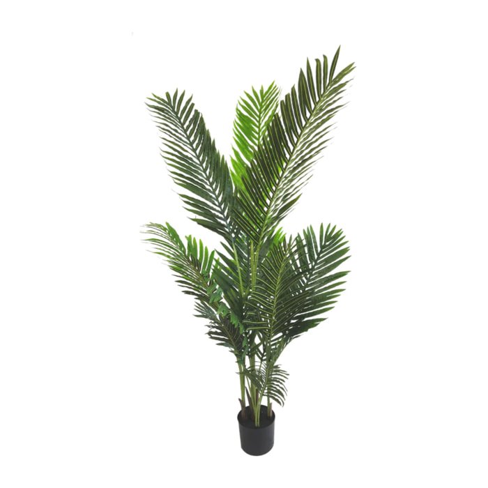 Pianta artificiale per interno Palma areca cm 140 verde con vaso