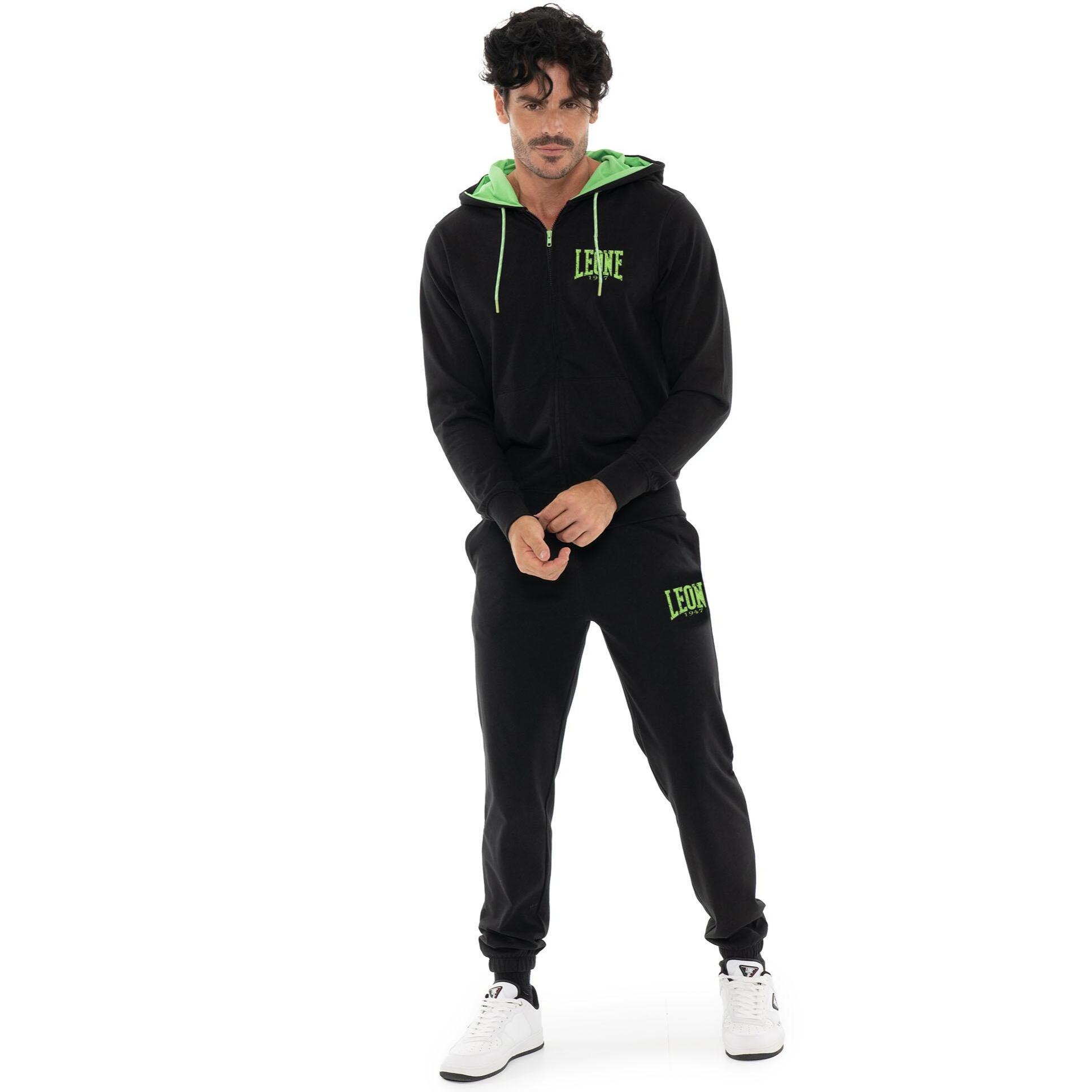 Tuta da uomo in cotone non garzato con cappuccio Leone Boxing legend