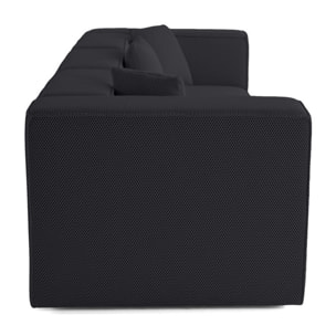 Arty - canapé modulable 3 places - en tissu mailles 3D - Noir