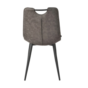 Chaise microfibre effet simili, poignée et pieds noirs - SPOOKY 2