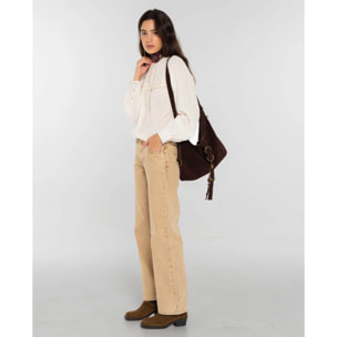 Vaqueros de tiro medio con corte recto de mujer