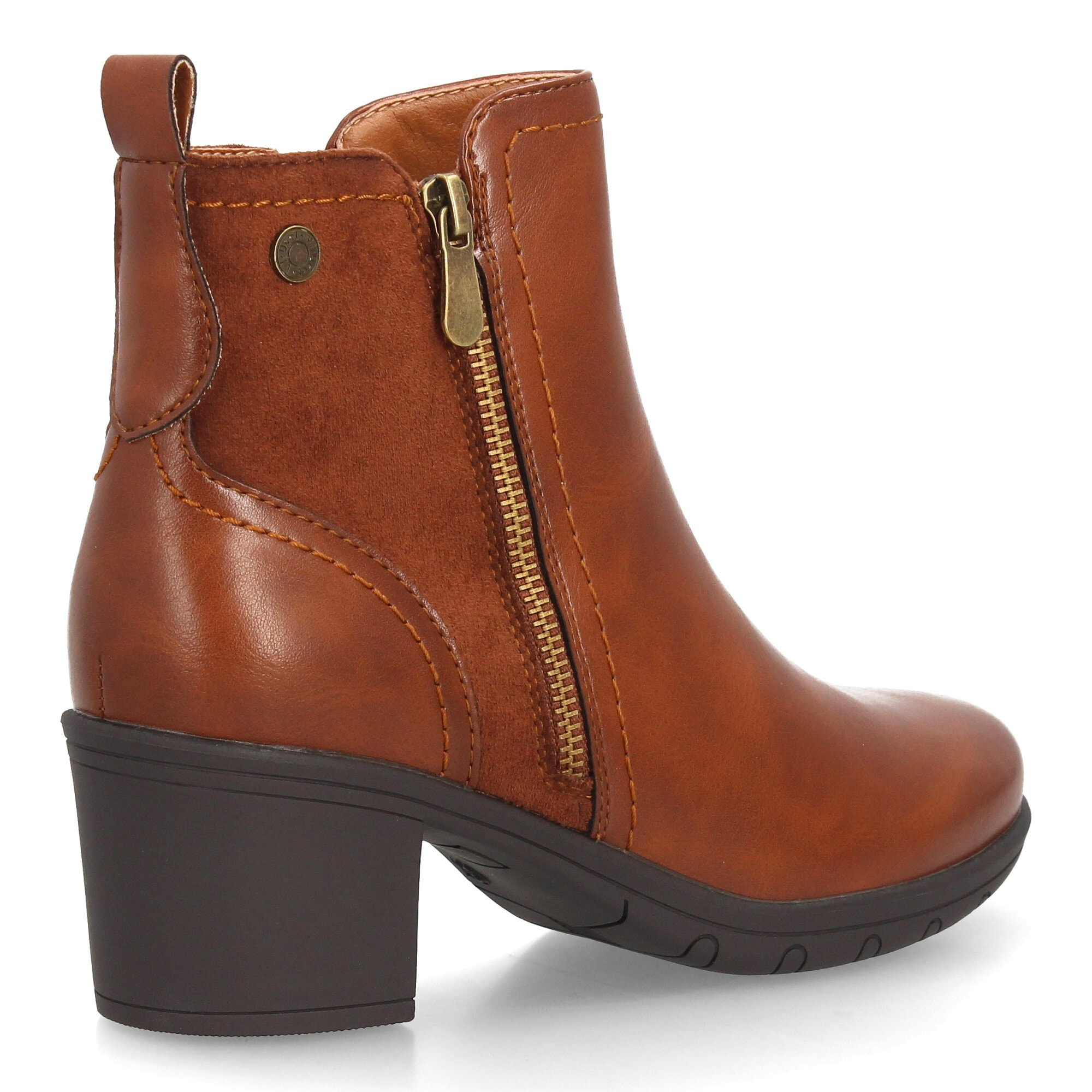 Botines elegantes con tacón ancho y cremallera