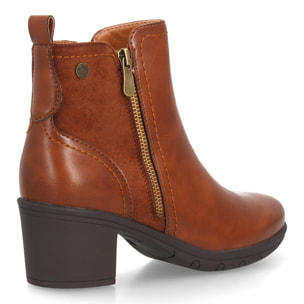 Botines elegantes con tacón ancho y cremallera