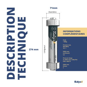 Adoucisseur d'eau Anticalcaire Antibacterien innovant IPS Kalyxx Active G1 " femelle (IPSKXAG1)