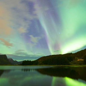 Affiche paysage norwayliht lofoten Affiche sous cadre bois
