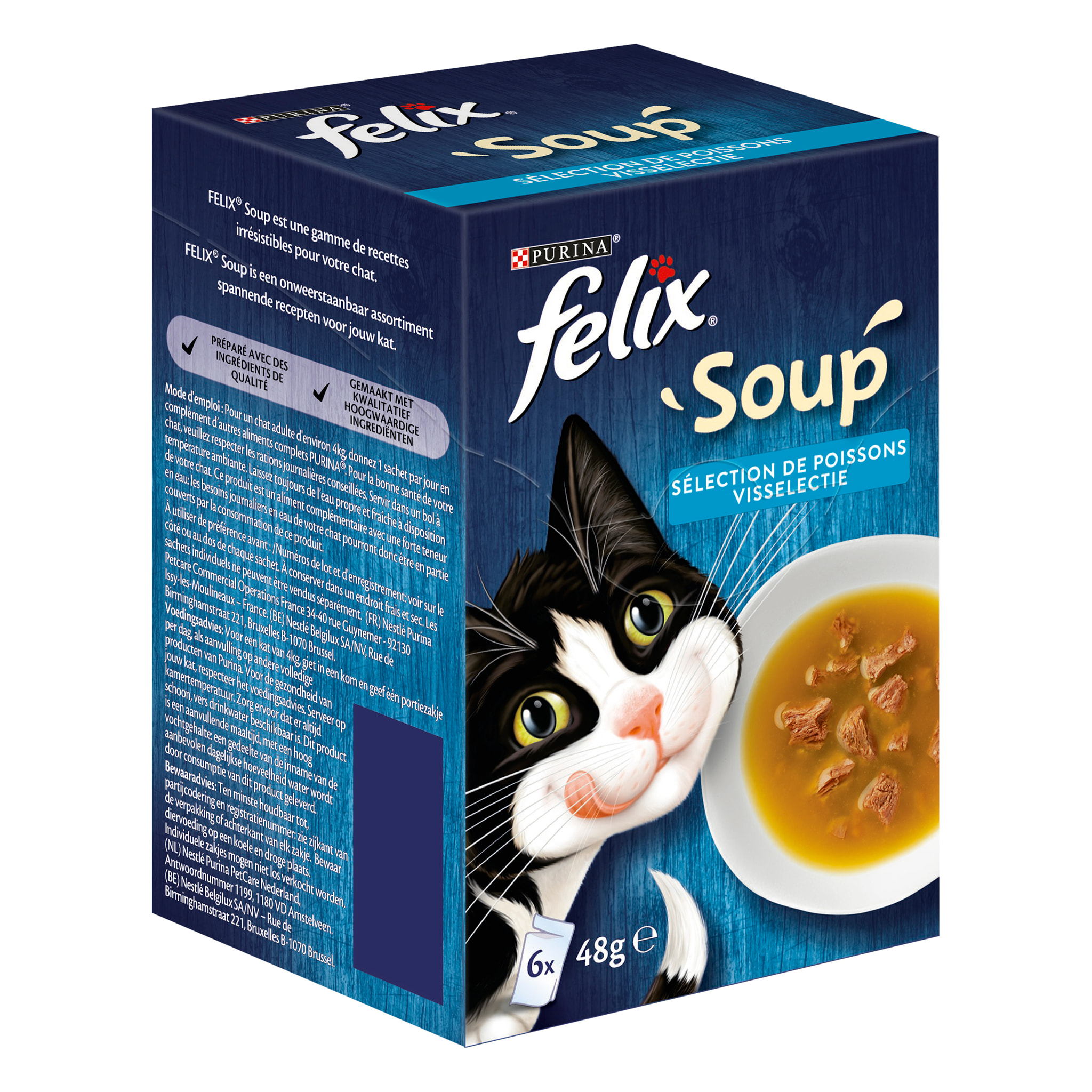 Felix Soup Sélection Poissons 6x48g - Lot de 8