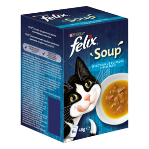Felix Soup Sélection Poissons 6x48g - Lot de 8