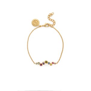 Pulsera Rainbow Bubbles Baño Oro