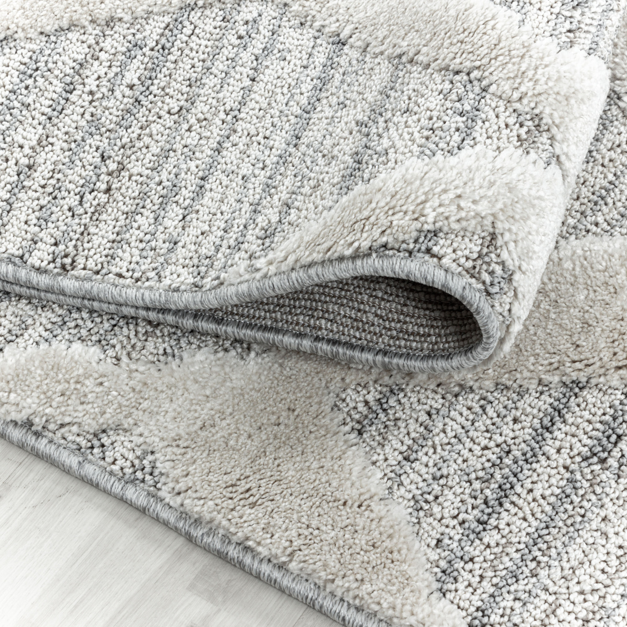 PISA - Tapis de salon rond à motif berbère gris - PIS4703GRI