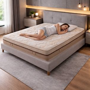 Materasso Saturno Una Piazza e mezza 800 Molle Insacchettate e Memory Sfoderabile 120x190 (Antiacaro - Anallergico - Antibatterico - Ergonomico)