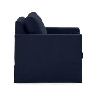 Serena - fauteuil déhoussable en tissu - Bleu marine