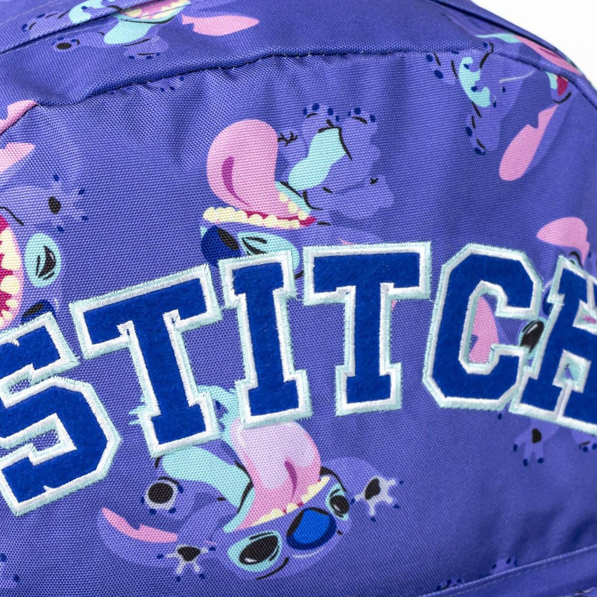 Mochila escolar de stitch - color morado - 32 x 12 x 42 cm - cierre de cremallera - asa ajustable - mochila resistente y duradera