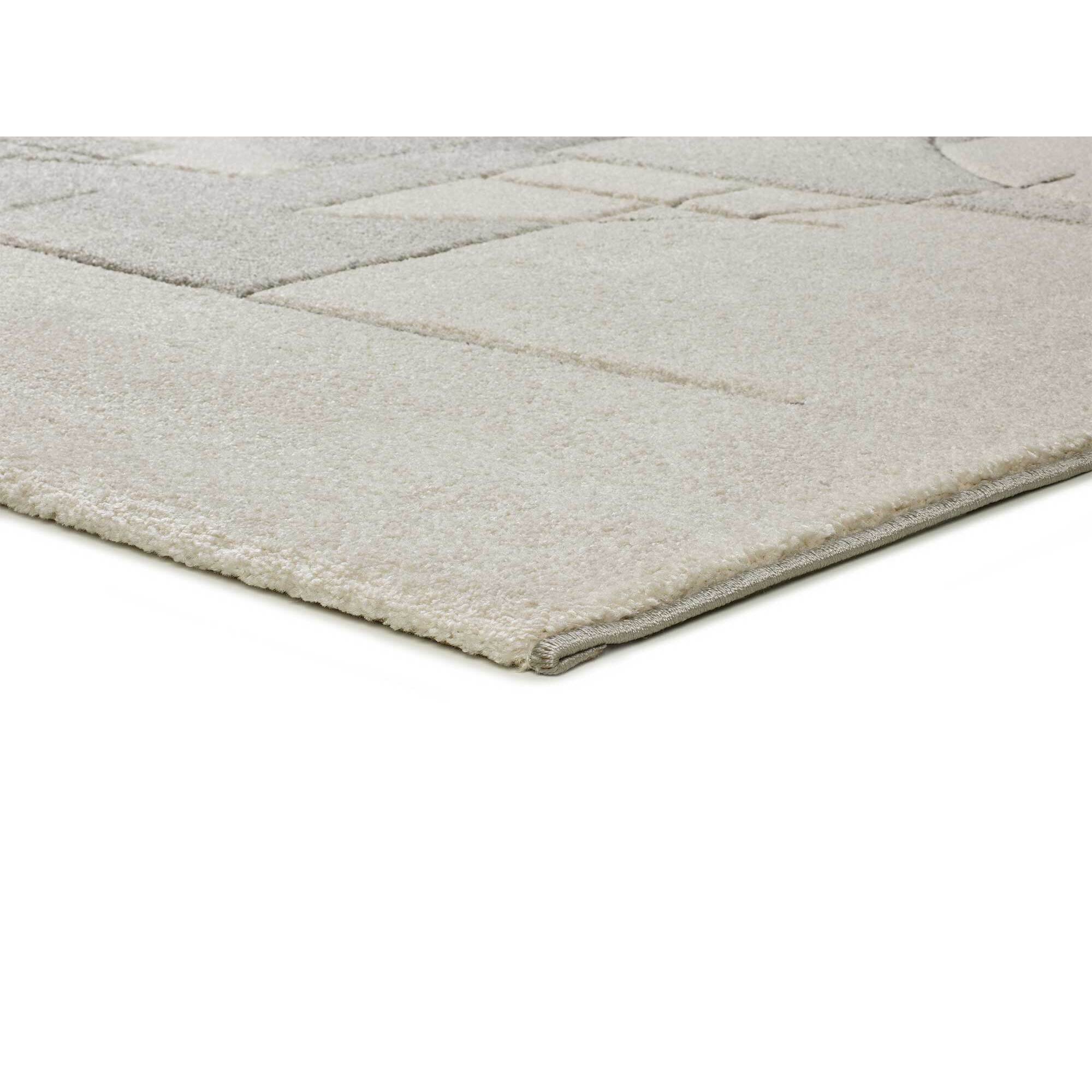 LENA Alfombra geométrica con lí­neas en tonos crema, varias medidas disponibles