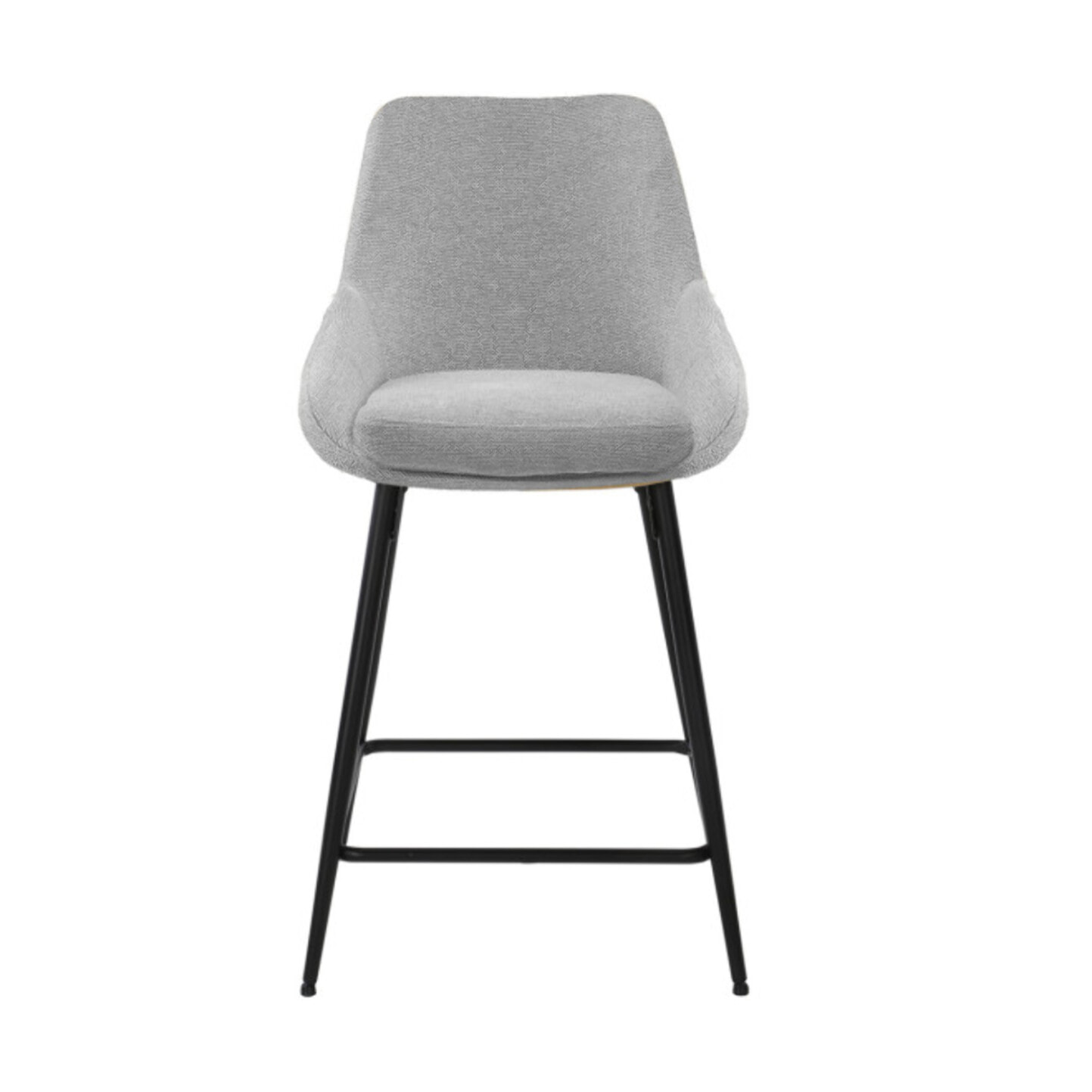 Chaise de bar en tissu avec pieds évasés en métal noir - MONDO