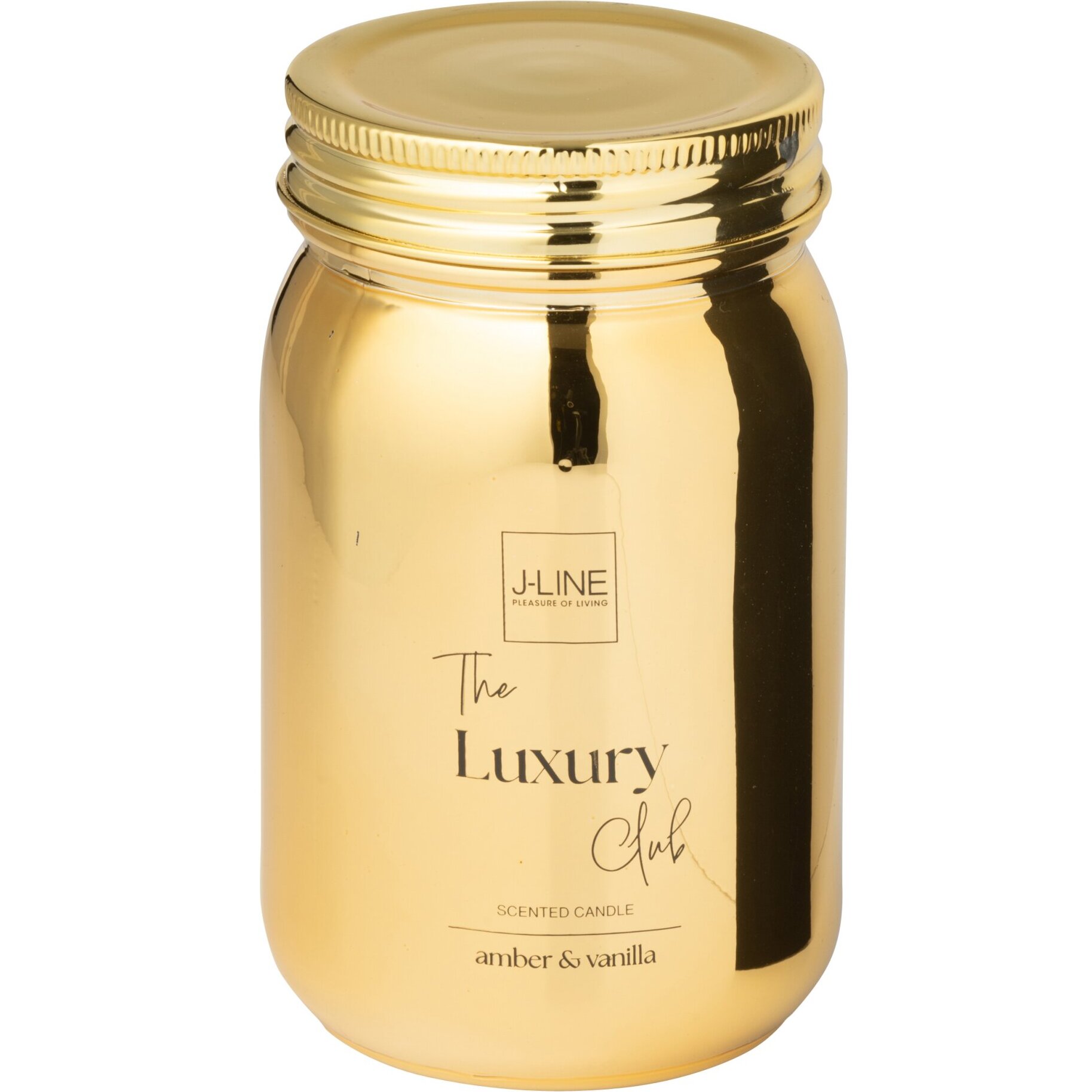 J-Line bougie parfumée Bocal - Amber & Vanilla - verre - or - 69H