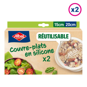 2x2 Couvre-Plats en silicone - Set M (15CM 20CM) - Albal