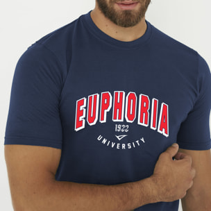 T-shirt in cotone da uomo EUPHORIA blu
