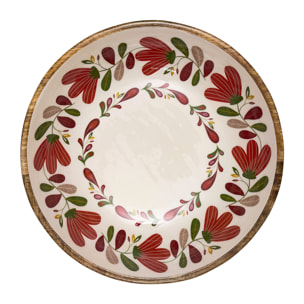 Saladier - HOME DECO FACTORY - Selena - Bois de Manguier - Multicolore - 27,5 cm