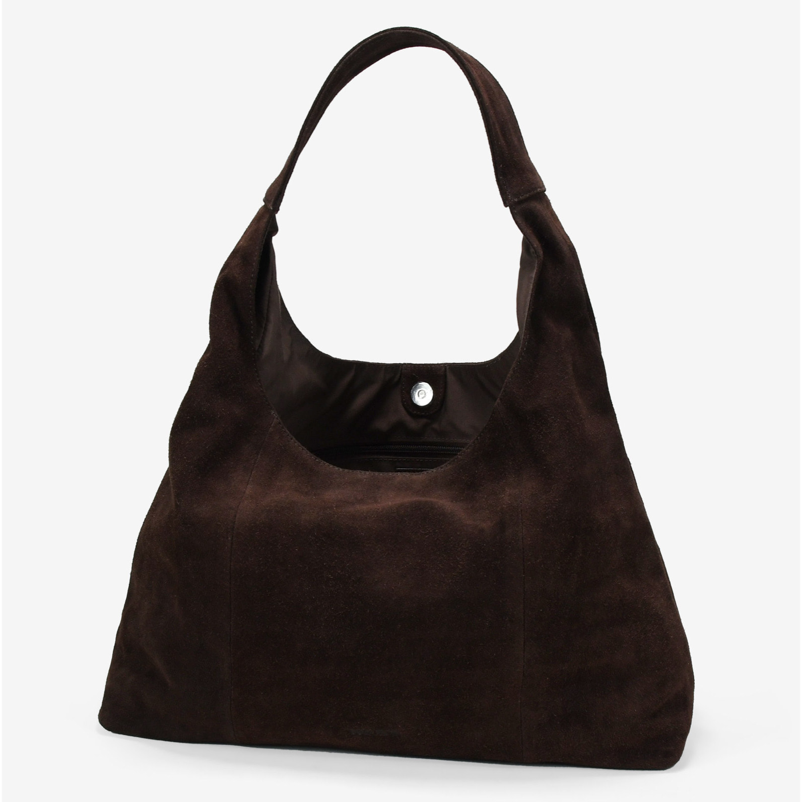 Bolso de hombro marrón serraje piel