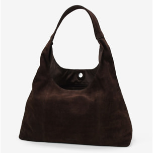 Bolso de hombro marrón serraje piel