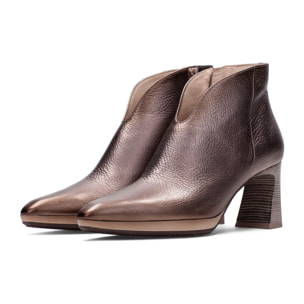 Botin Atlanta Taupe metalizado 7 cm