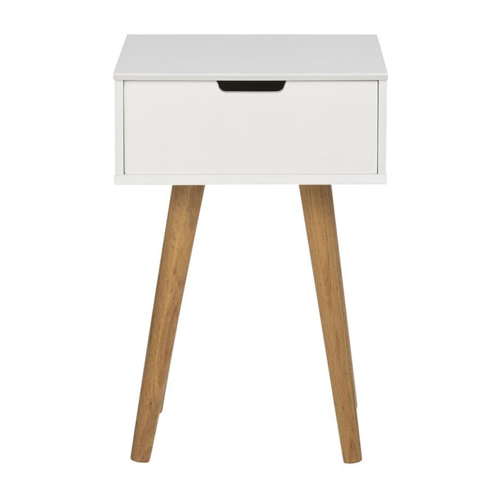LOKI Table de chevet scandinave blanc