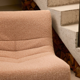 Chauffeuse tissu effet alpaca 3 places. beige. style contemporain. L 91 x P 105 x H 72cm