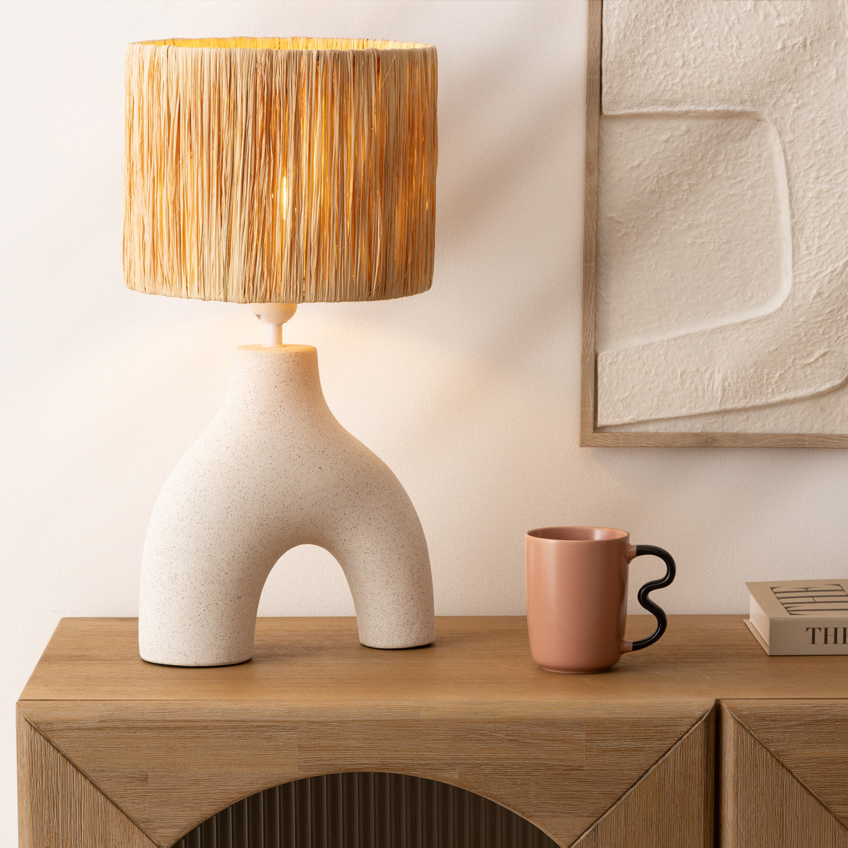 Lampe à poser Tania céramique blanc H47cm