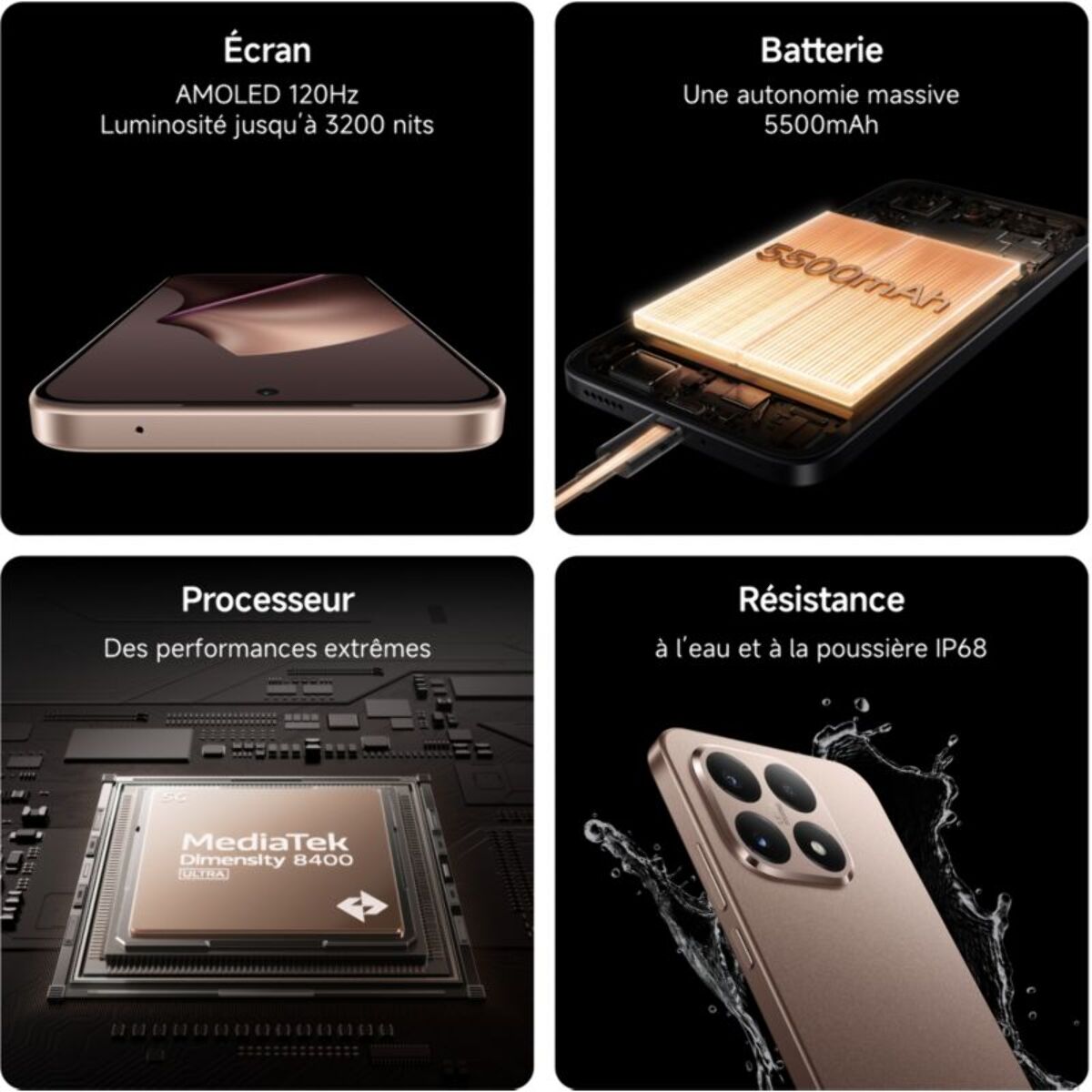 Smartphone XIAOMI 15T conçu avec Leica 5G 256Go Gris
