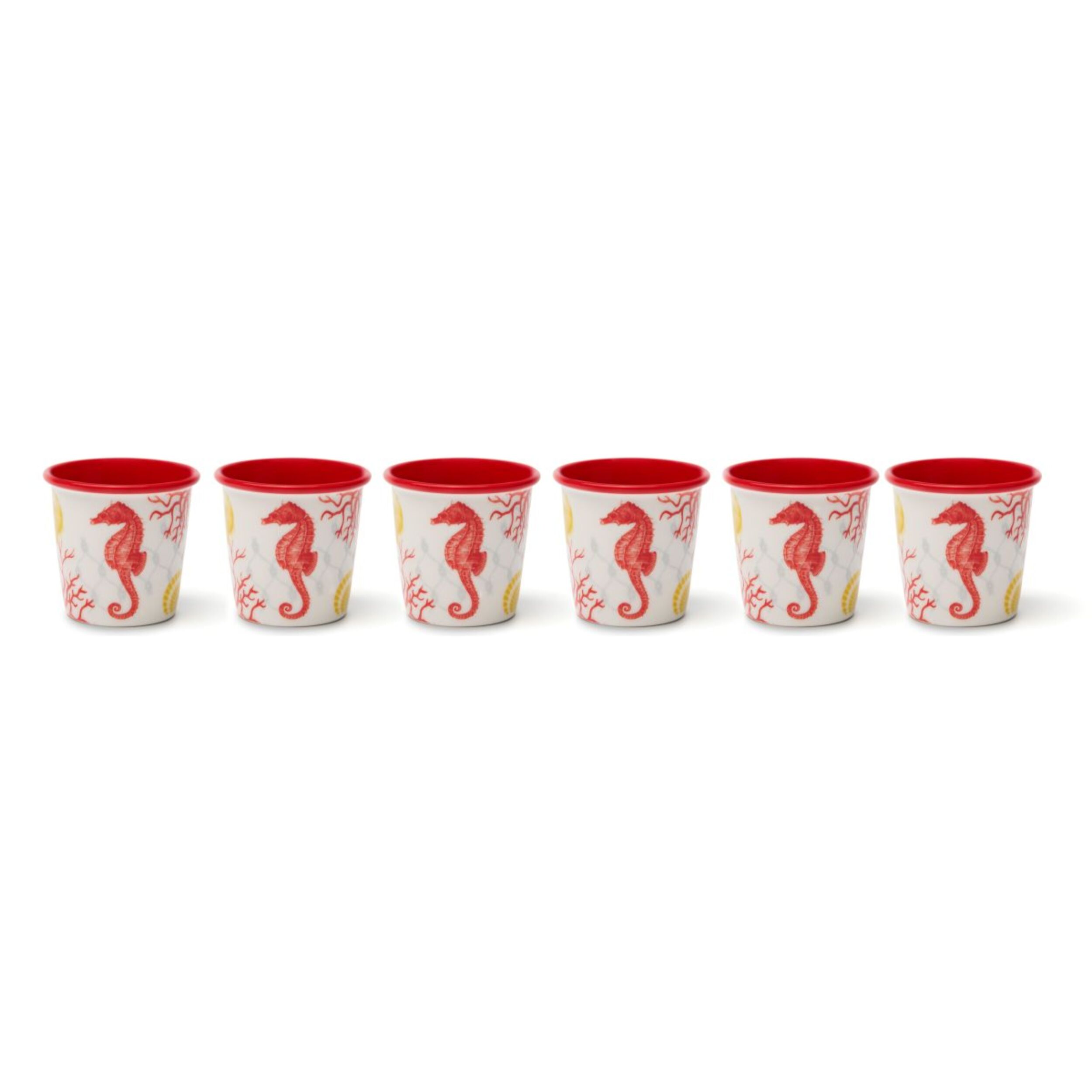 Set 6 Bicchierini Caffè Excelsa – Coral, New Bone China Rosso