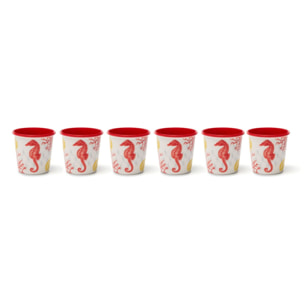 Set 6 Bicchierini Caffè Excelsa – Coral, New Bone China Rosso