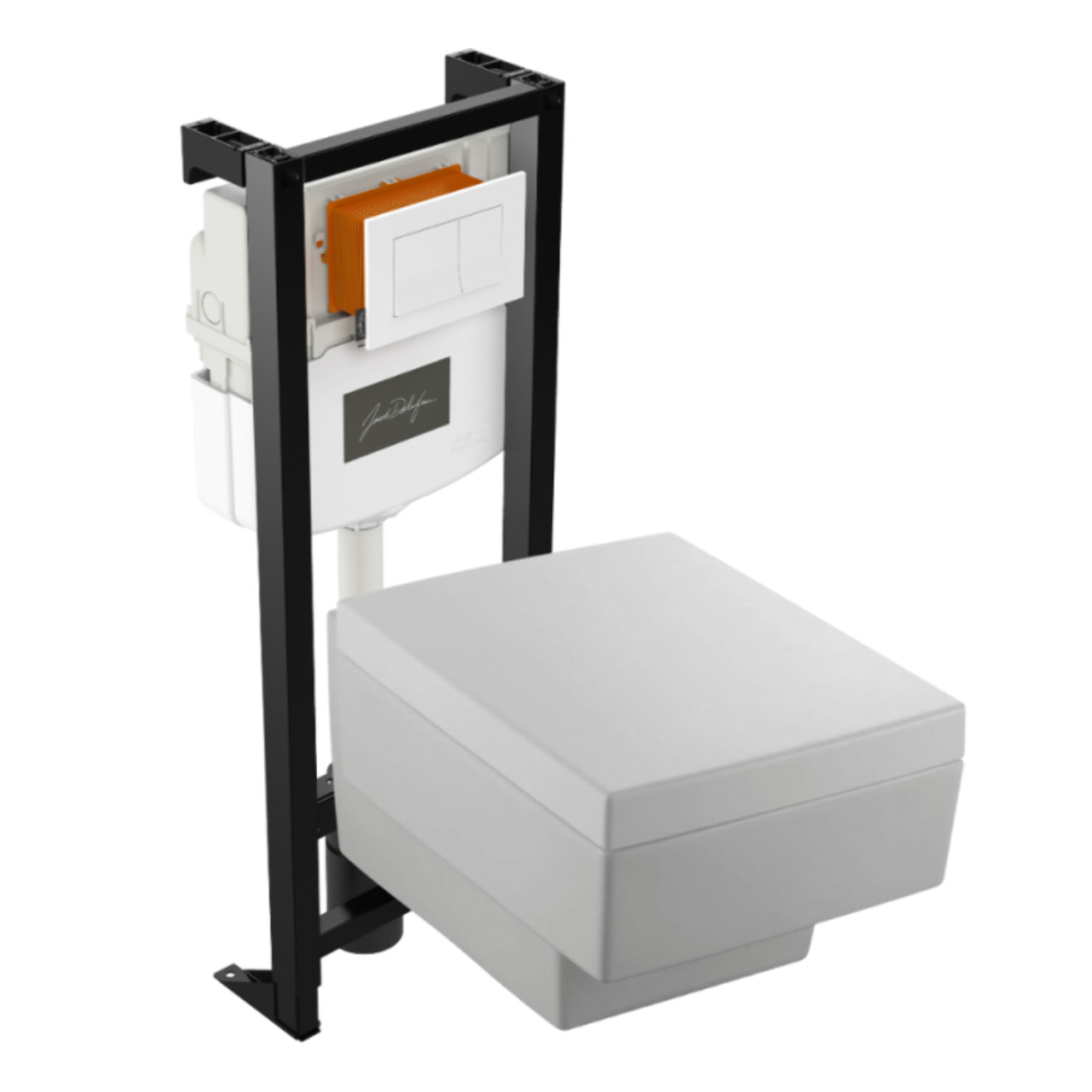 Pack WC suspendu Terrace + abattant + bâti-support autoportant + plaque blanche