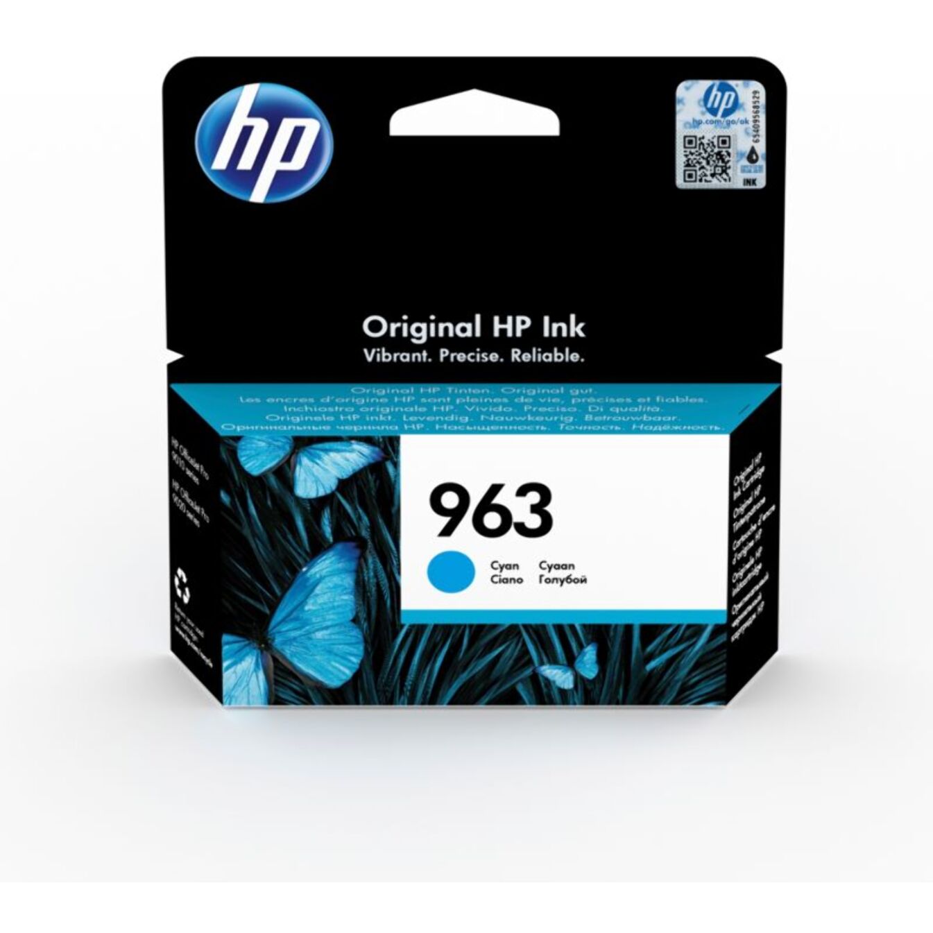 Cartouche d'encre HP Originale 963 Cyan Standard - 3JA27AE