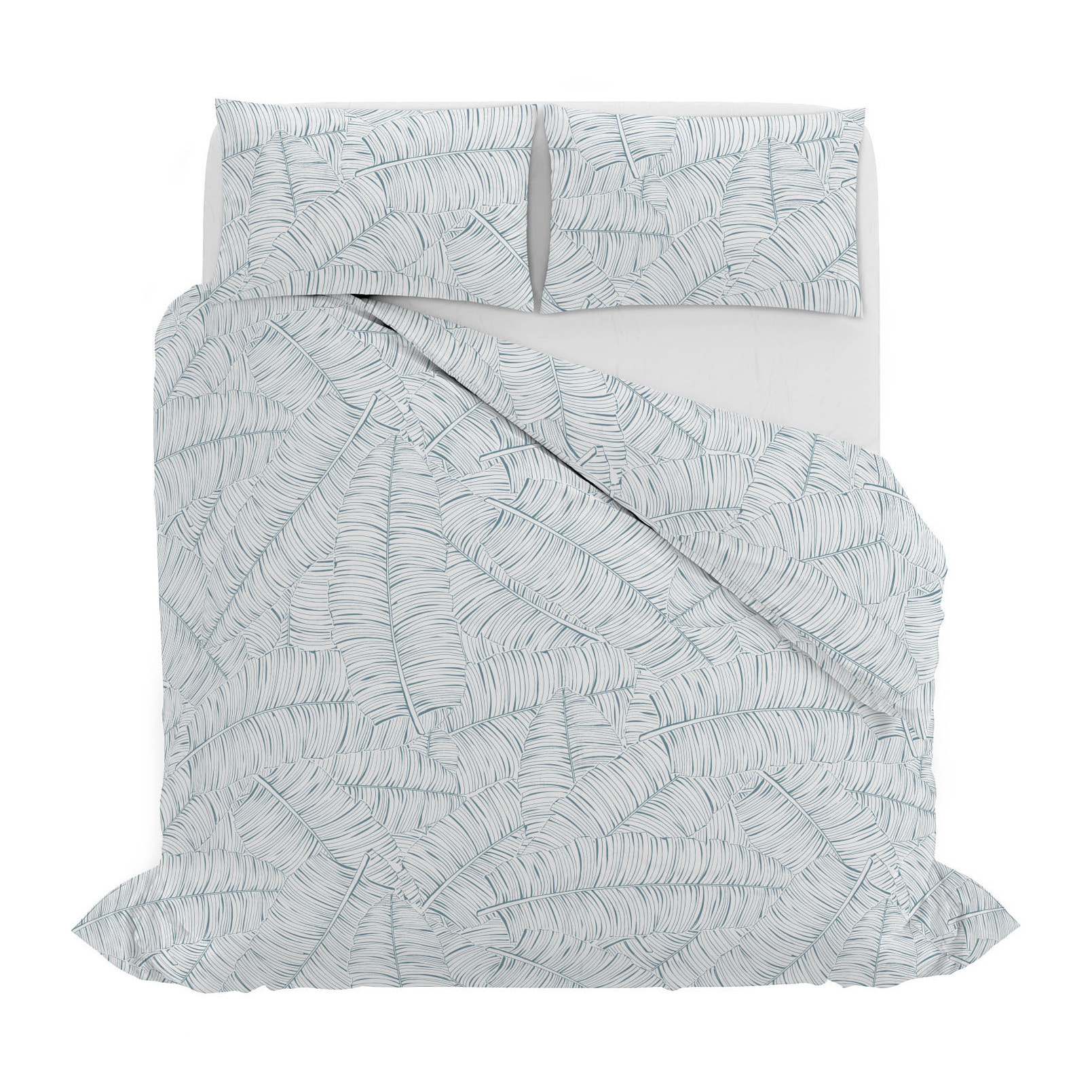 PARURE COPRIPIUMINO PRINTED COLORS, 100% Cotone, Made in Italy - MONKEYS ACQUA