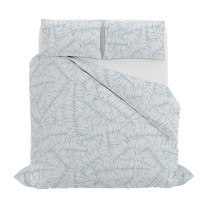 PARURE COPRIPIUMINO PRINTED COLORS, 100% Cotone, Made in Italy - MONKEYS ACQUA