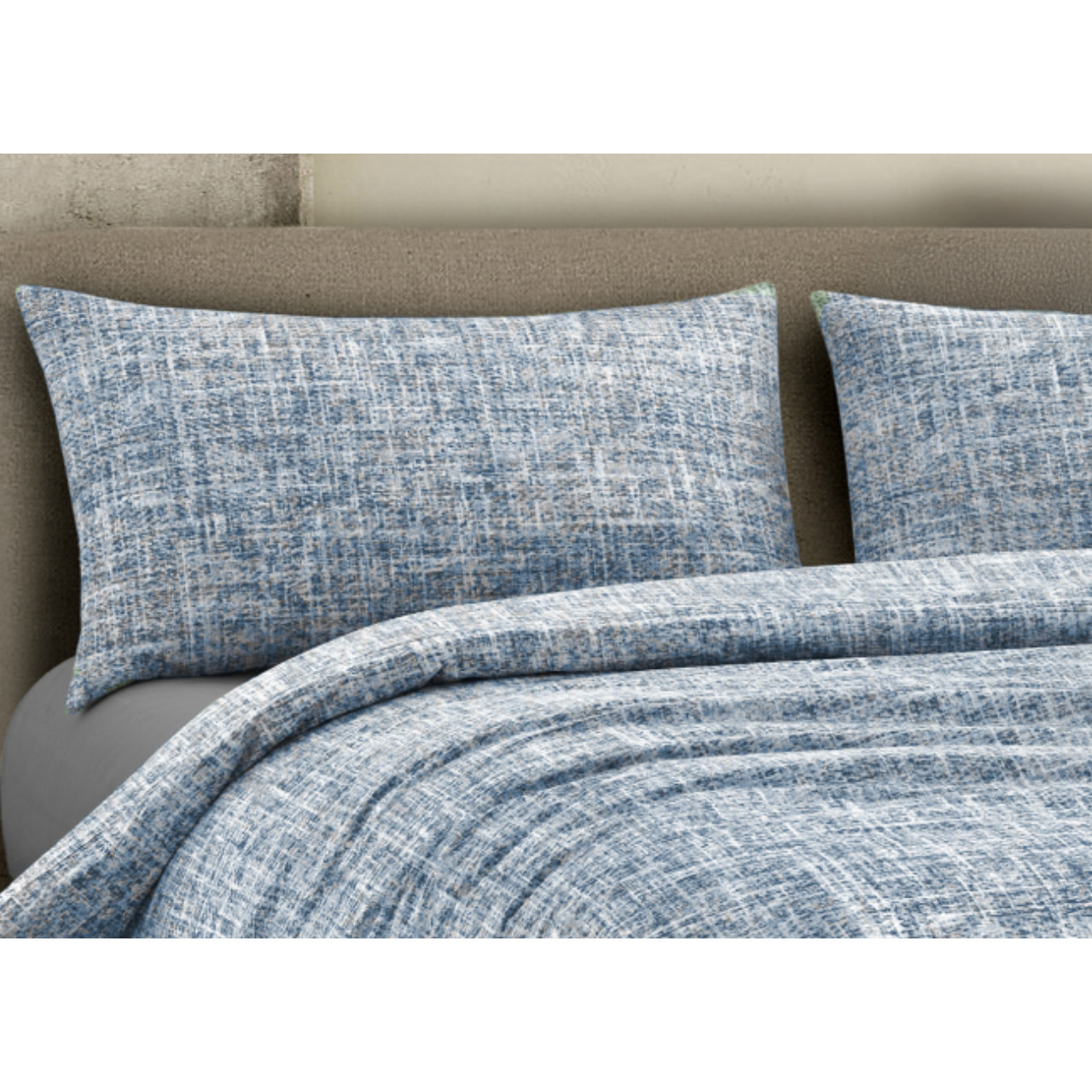 Copripiumino 100% Cotone Disegno Canva Blu