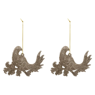 SDN PLAST OISEAU BRANCHE OR X2