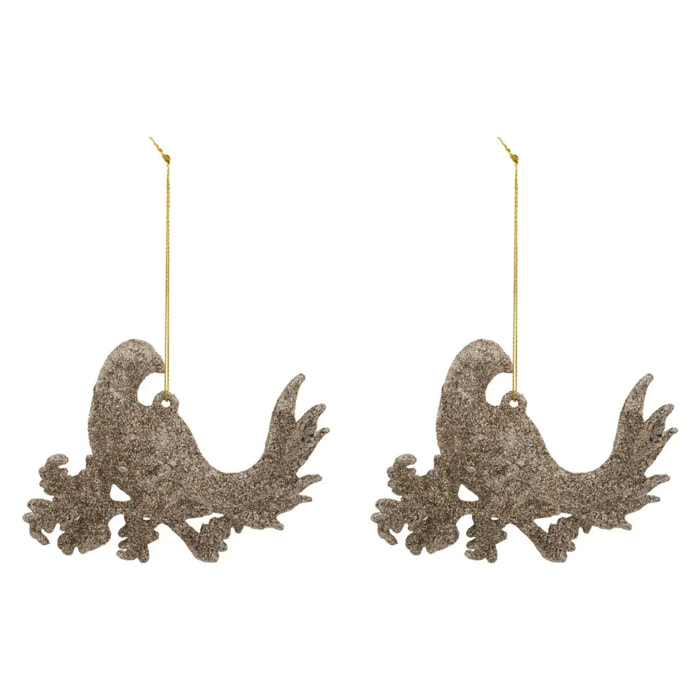 SDN PLAST OISEAU BRANCHE OR X2