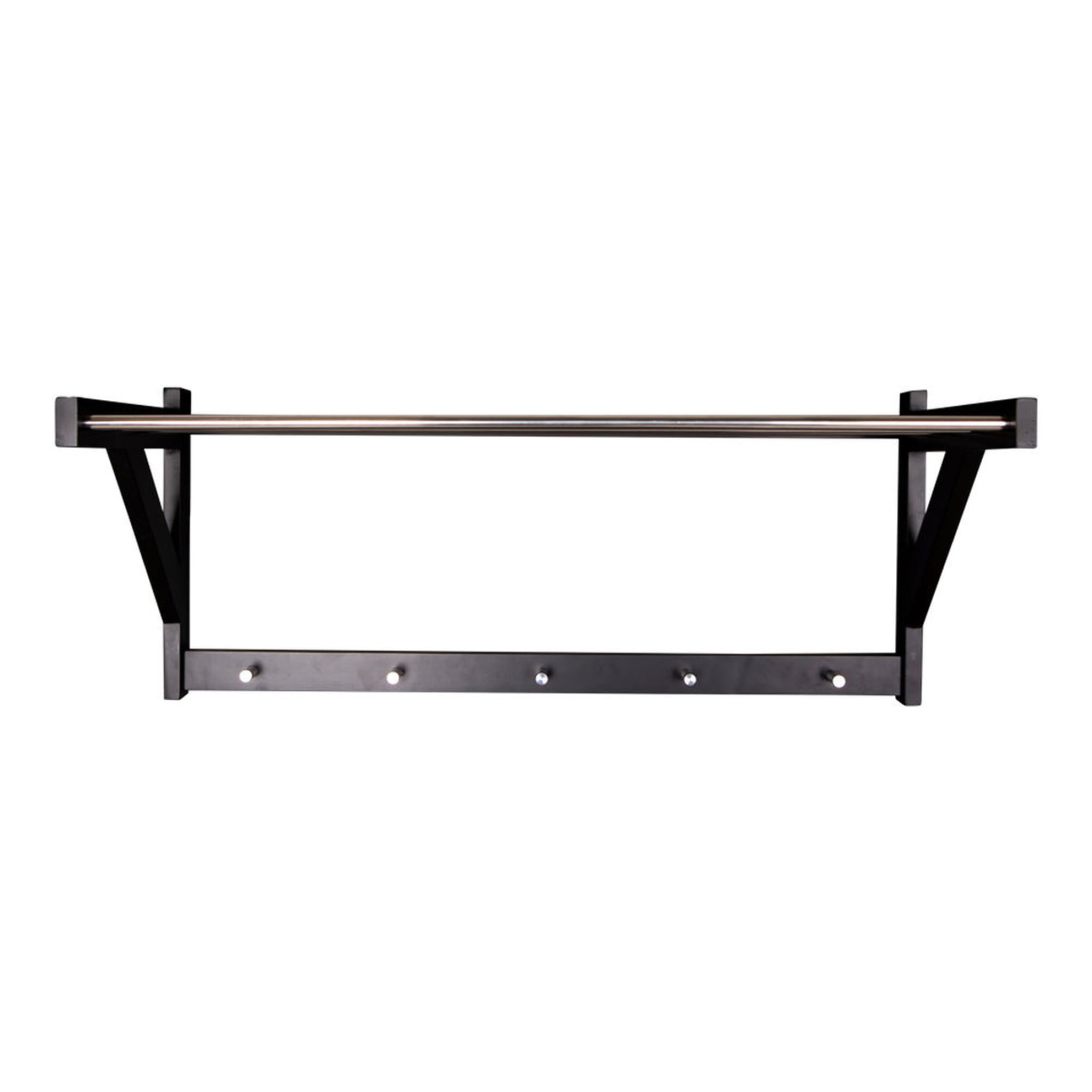 Appendiabiti da parete Padova in legno e acciaio nero 78x32 cm