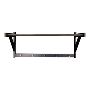 Appendiabiti da parete Padova in legno e acciaio nero 78x32 cm