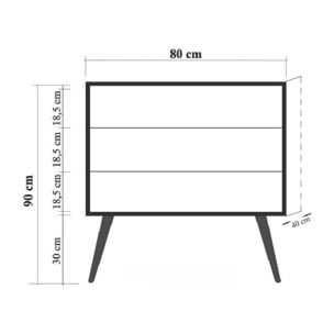 Cassettiera Dparigin, Settimino multiuso, Comò camera da letto, Mobile con cassetti, 80x40h89 cm, Multicolore