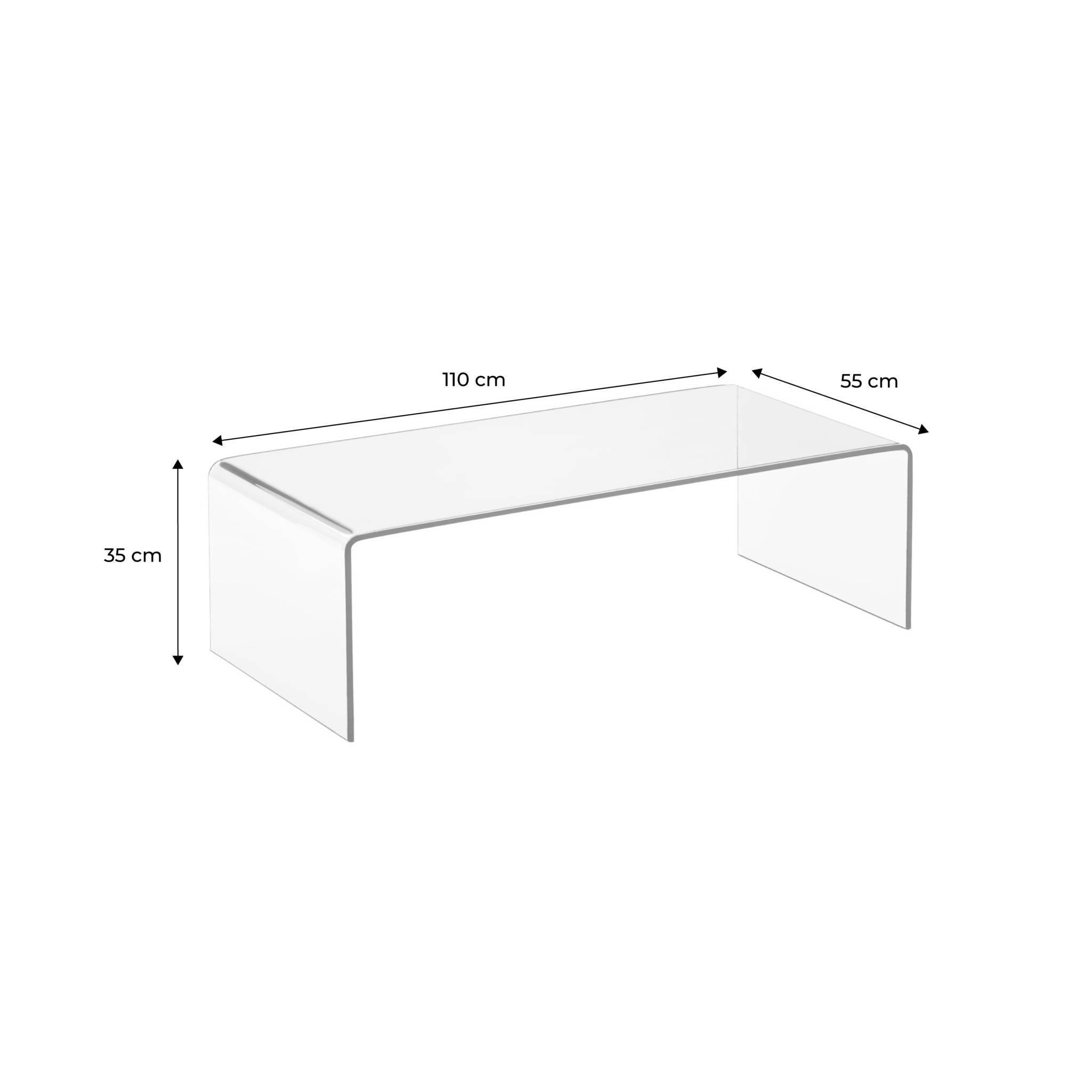 Table basse rectangulaire verre trempé GLINTZ