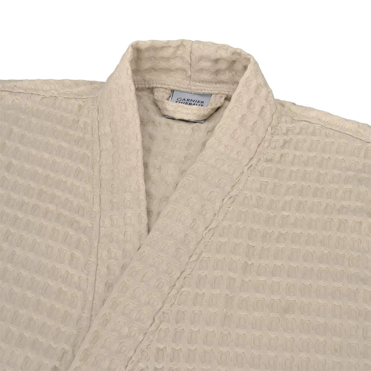 Peignoir femme pur coton 240 g/m² nid d'abeille beige Detente naturel