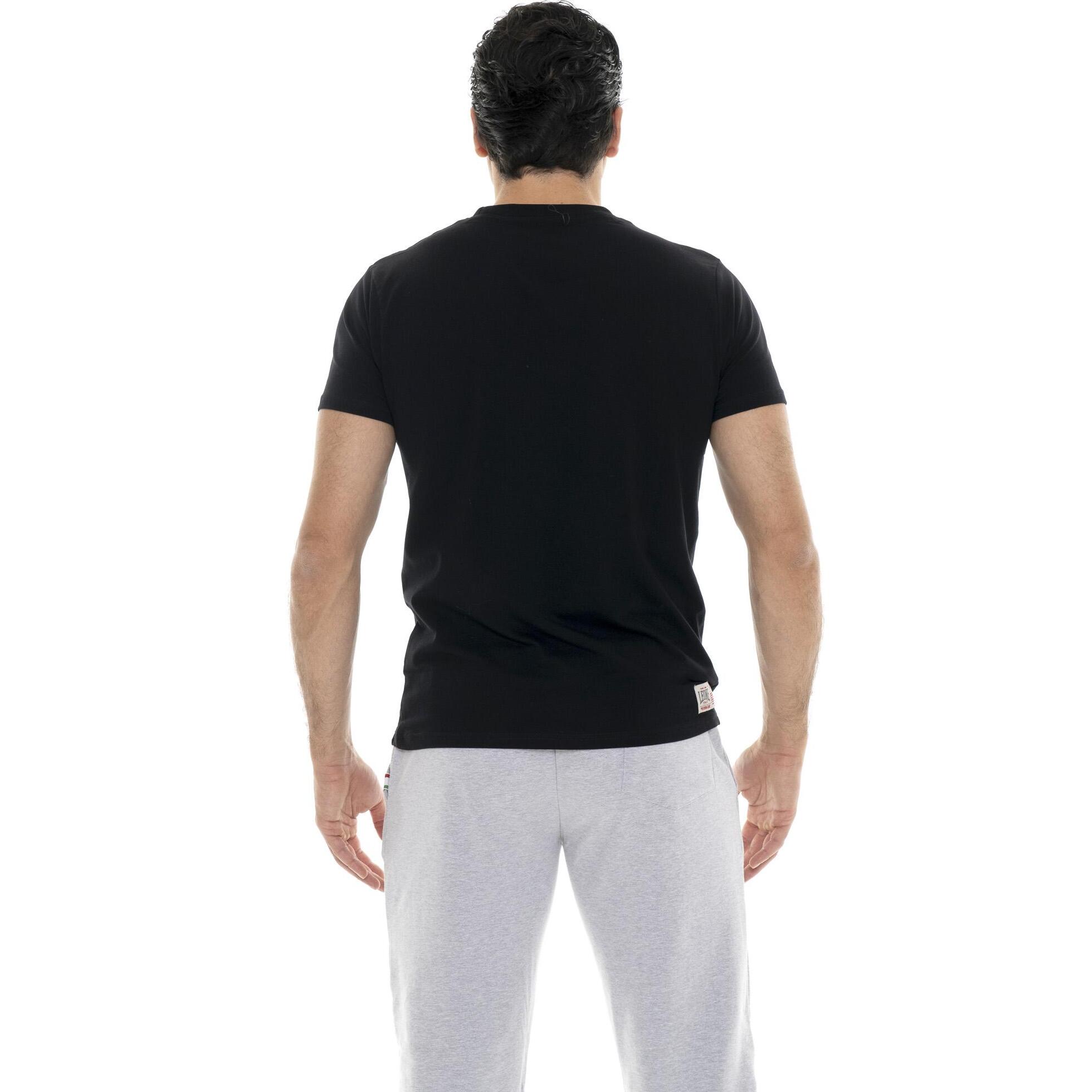 T-shirt in cotone elasticizzato a manica corta con logo grande Leone 1947 Basic