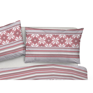 Parure Copripiumino in 100% Cotone Made In Italy Norvegia Rosso
