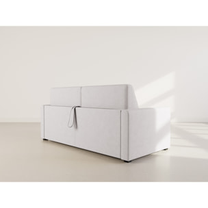 Julia - canapé lit 3 places convertible express couchage quotidien 140 cm matelas 18 cm en tissu - Gris clair