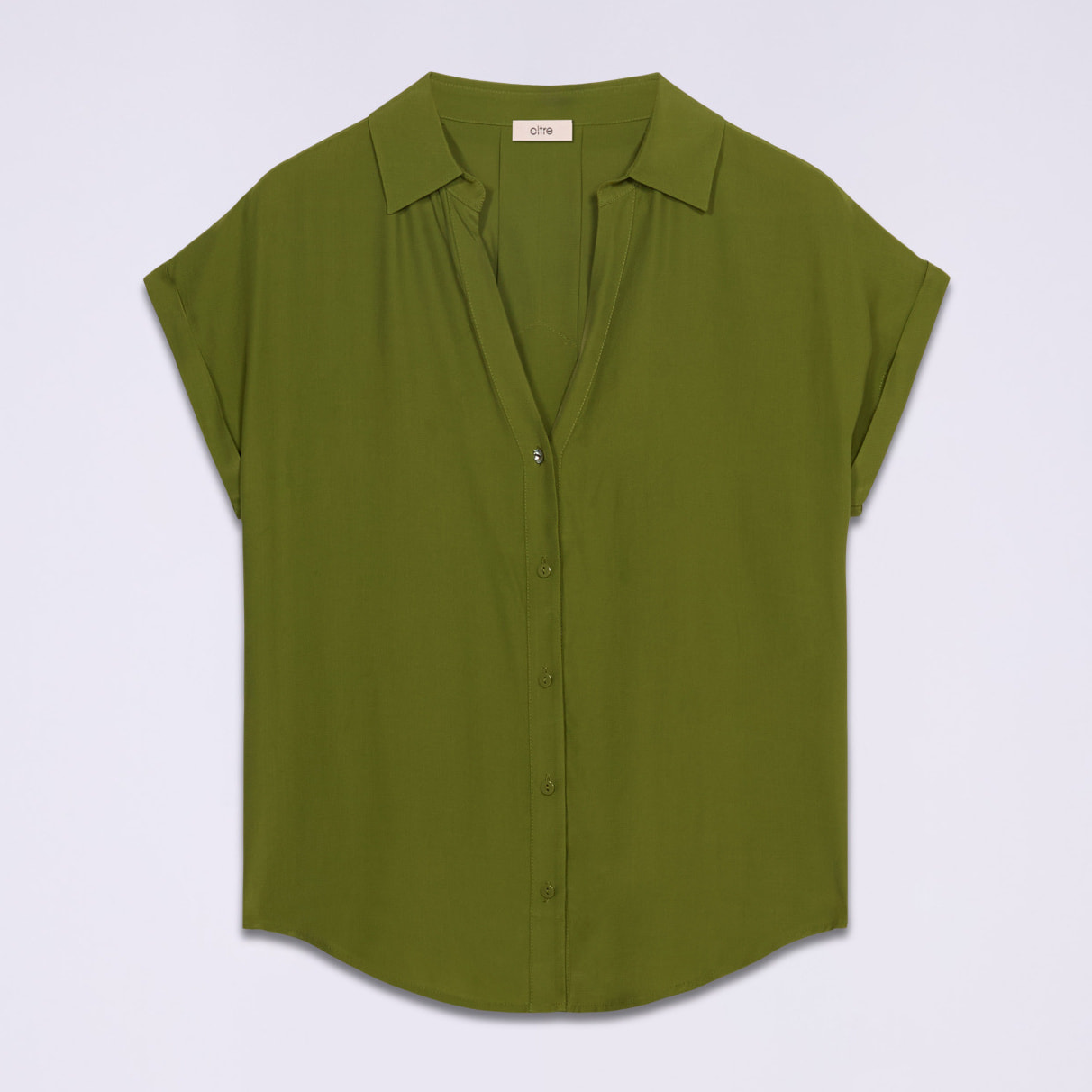 Oltre - Camisa de viscosa - Verde
