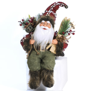 Babbo Natale "Ruxian" Seduto - Realistico in PVC - (Altezza 40cm)