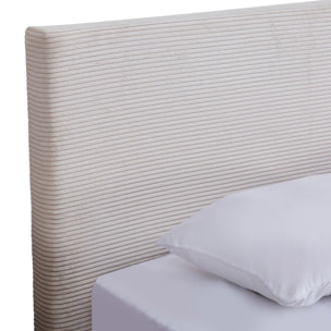 Lit avec tête de lit en velours côtelé - WILLIAM